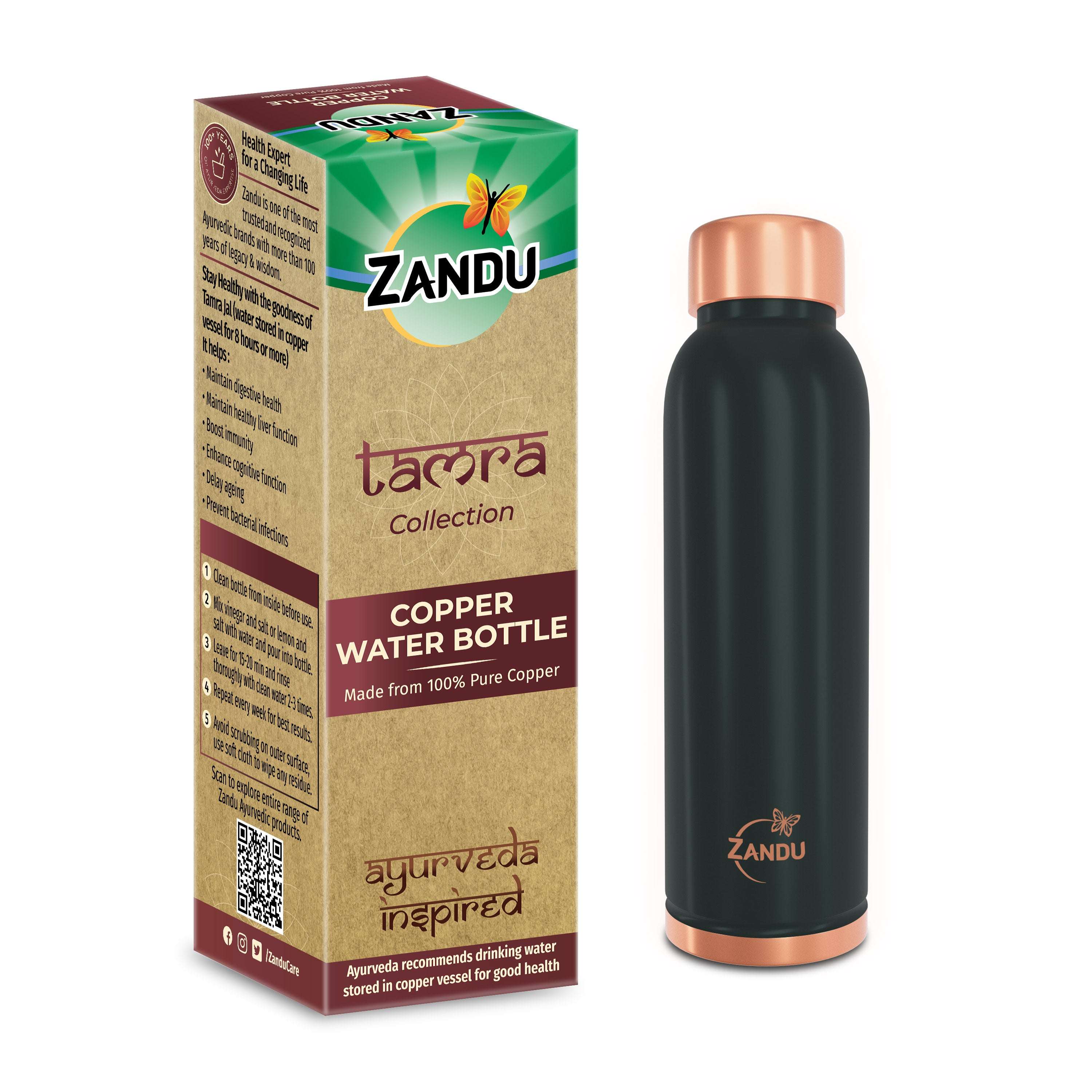 Zandu Green Copper Bottle