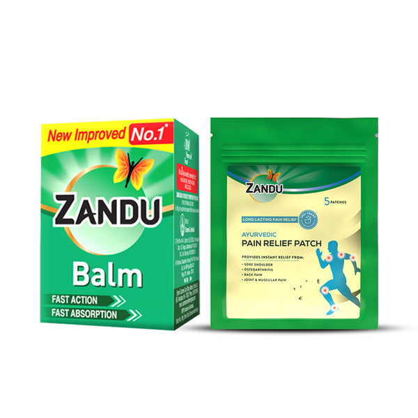 Balm (50ml) & Ayurvedic Pain Patches Combo (Pack of 5)