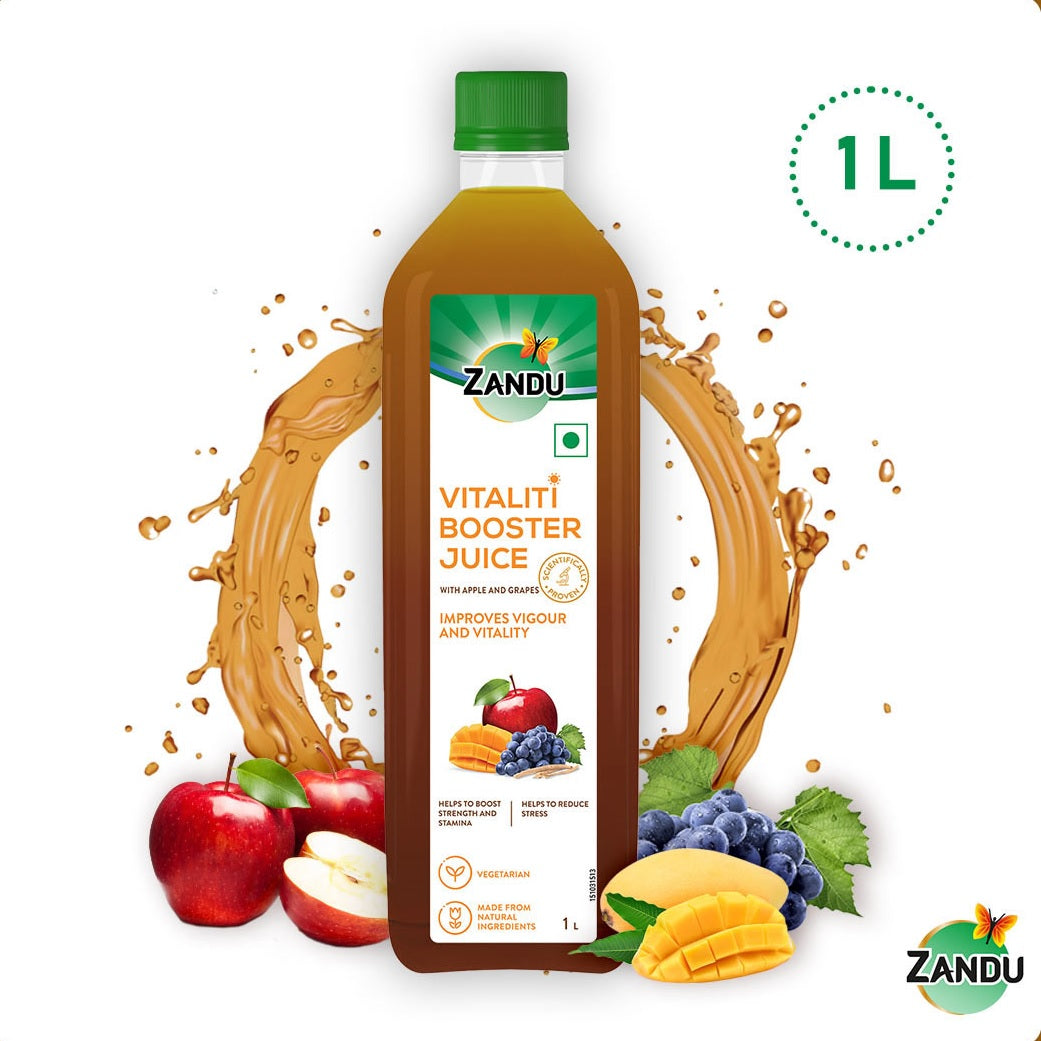 Zandu Vitality Booster Juice for Energy, Vigour & Stress Relief