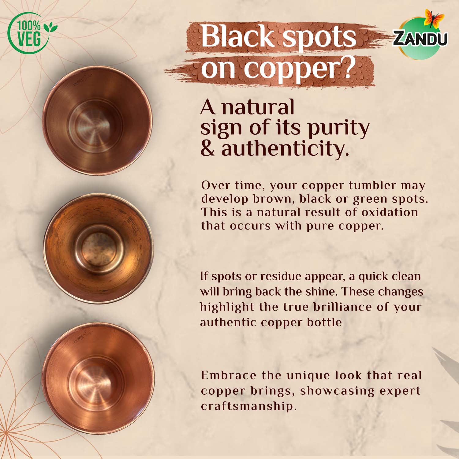 Zandu Copper Water Jug (2L)