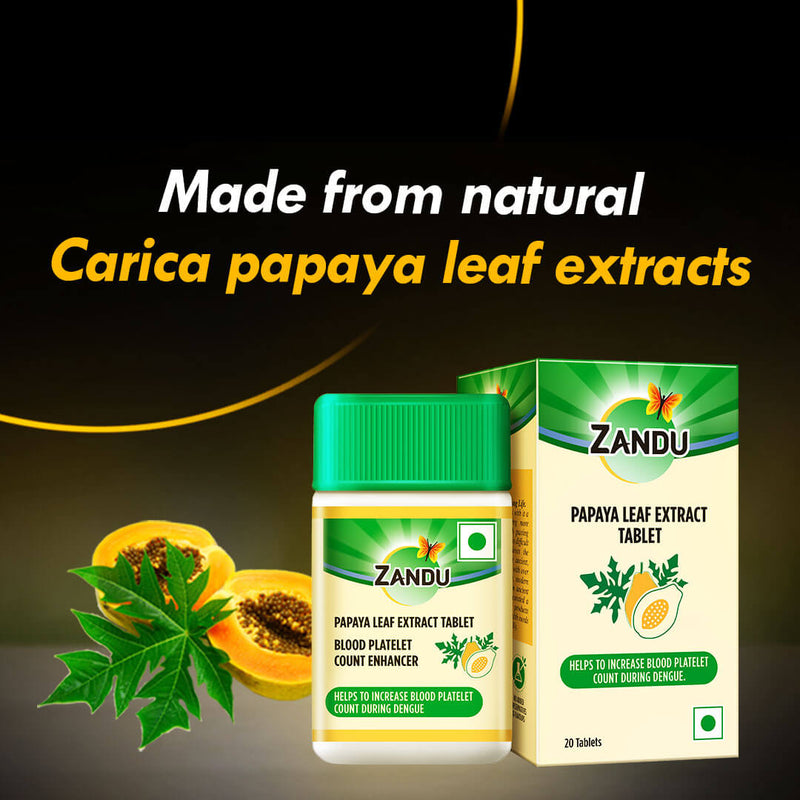 Zandu Ayurvedic Papaya Leaf Tablets (20 Tabs)