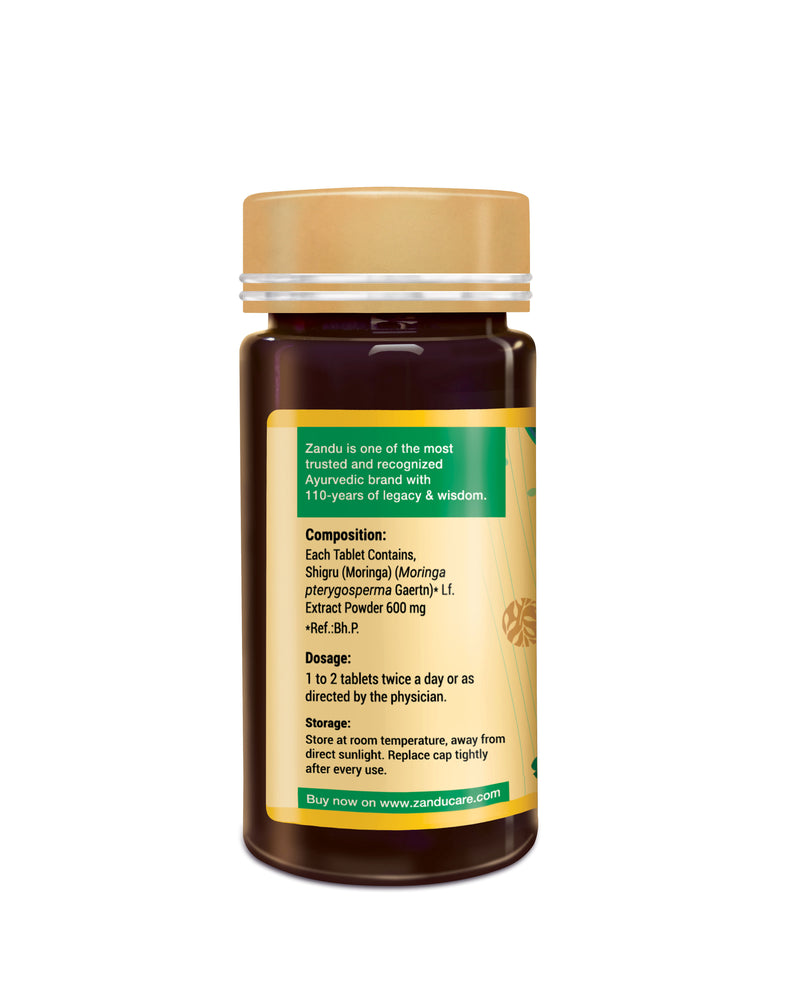 Zandu 100% Organic Moringa Tablets (60 Tabs)