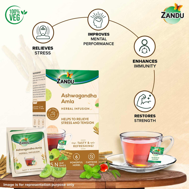 Ashwagandha Amla Herbal Infusion (25 Tea Bags)(Buy 1 Get 1)