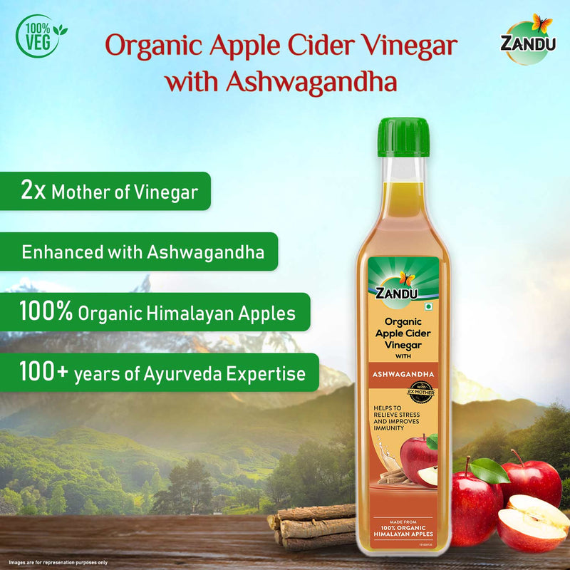 Organic Apple Cider Vinegar with Ashwagandha (500ml)