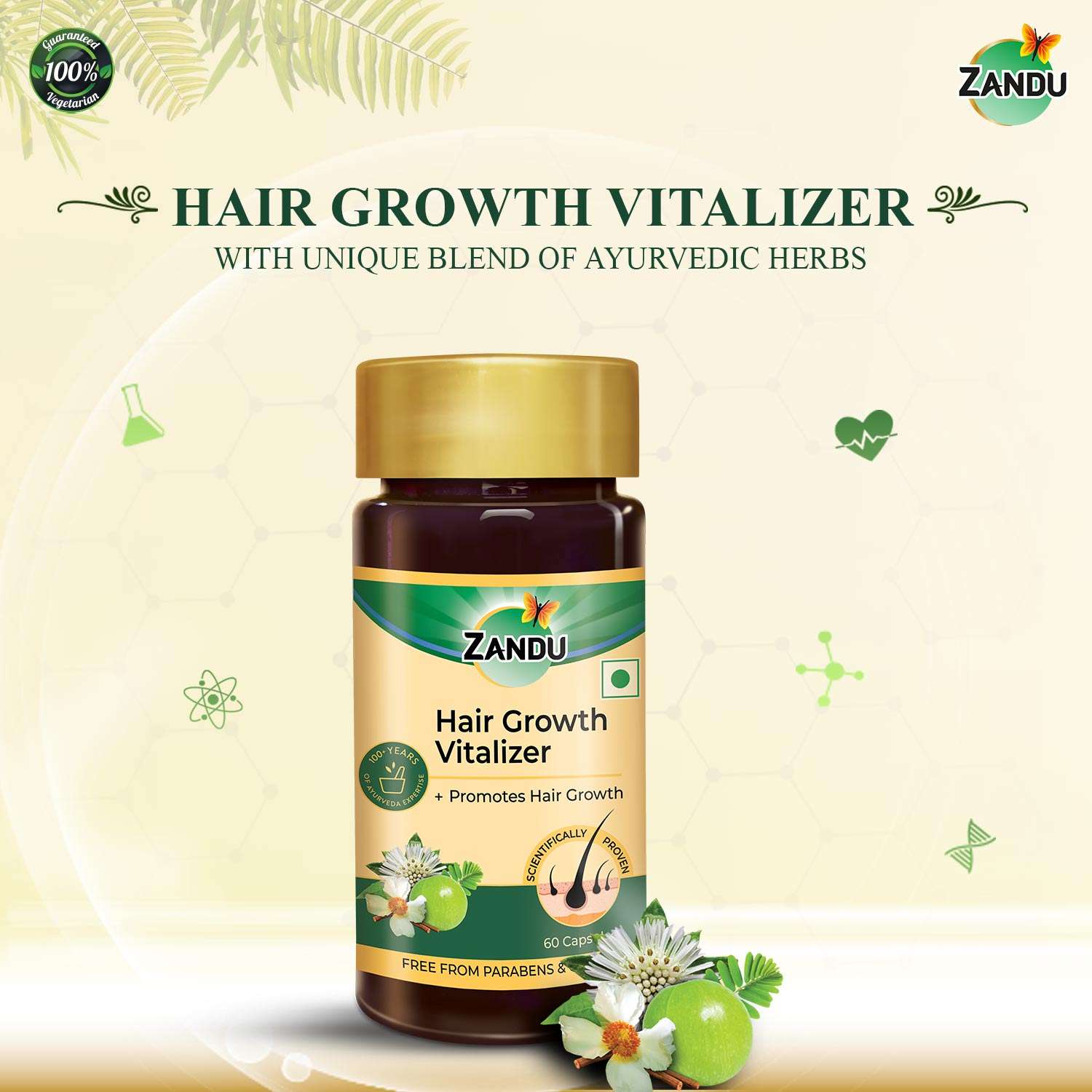Hair Growth Vitalizer (60 Caps)(Pack of 2)