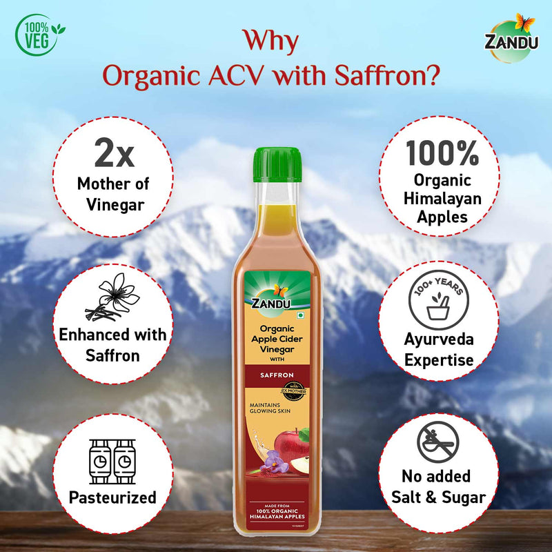 Organic Apple Cider Vinegar with Saffron (500ml)