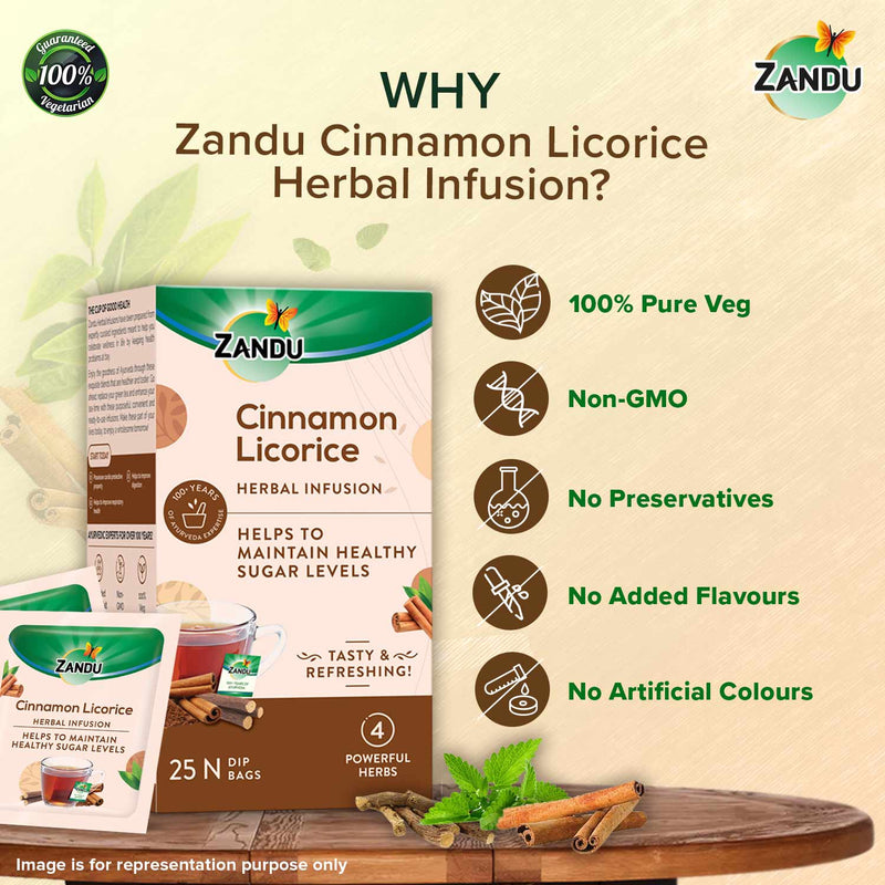 Cinnamon Licorice Herbal Infusion (25 Tea Bags)(Pack of 2)