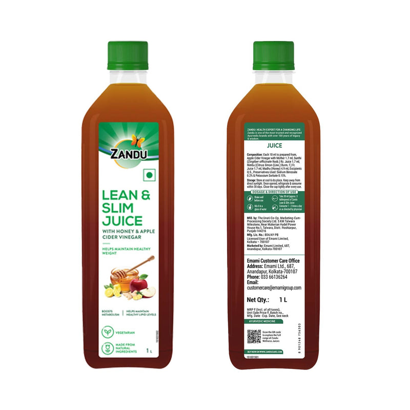 Lean & Slim Juice with Honey & Apple Cider Vinegar (1 Litre)