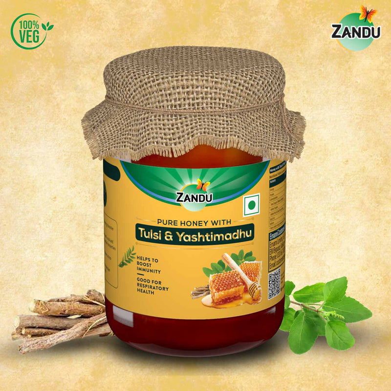 Pure Honey with Tulsi & Yashtimadhu (650g)