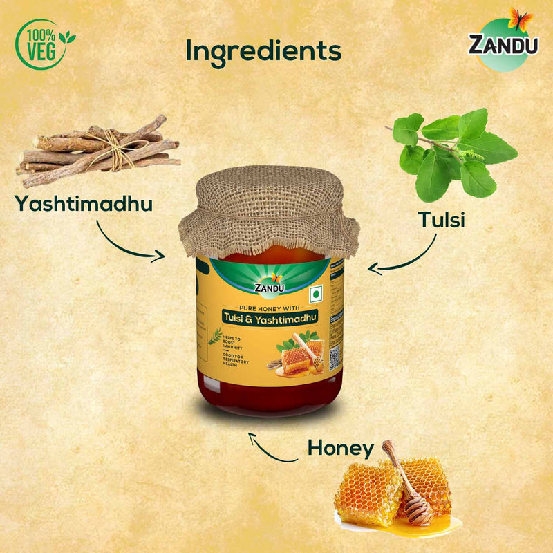 Pure Honey with Tulsi & Yashtimadhu (650g)