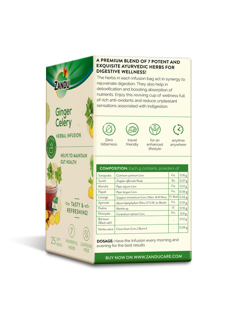 Detox Juice with Wheatgrass & Amla(500ml) & FREE Ginger Celery Herbal Infusion (25 Tea Bags)