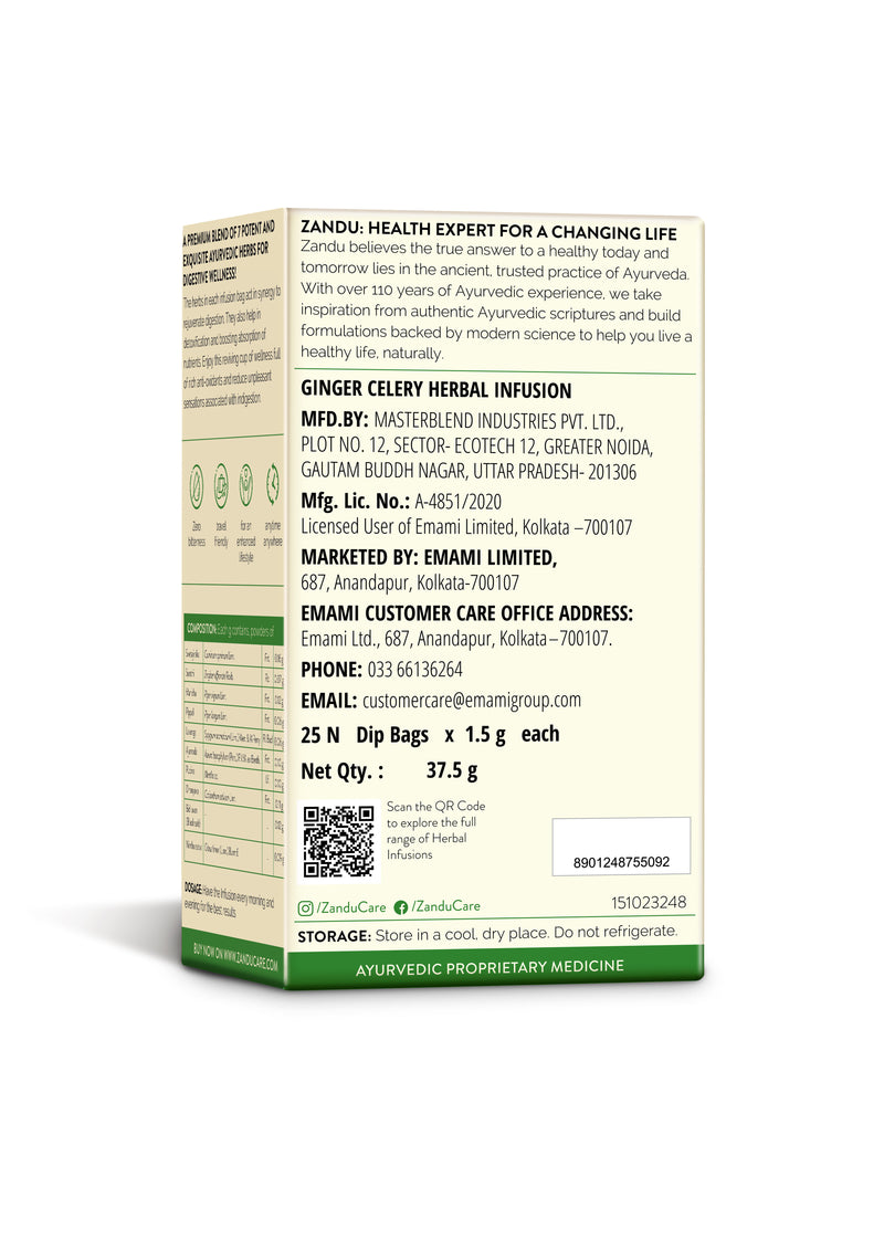 Detox Juice with Wheatgrass & Amla(500ml) & FREE Ginger Celery Herbal Infusion (25 Tea Bags)