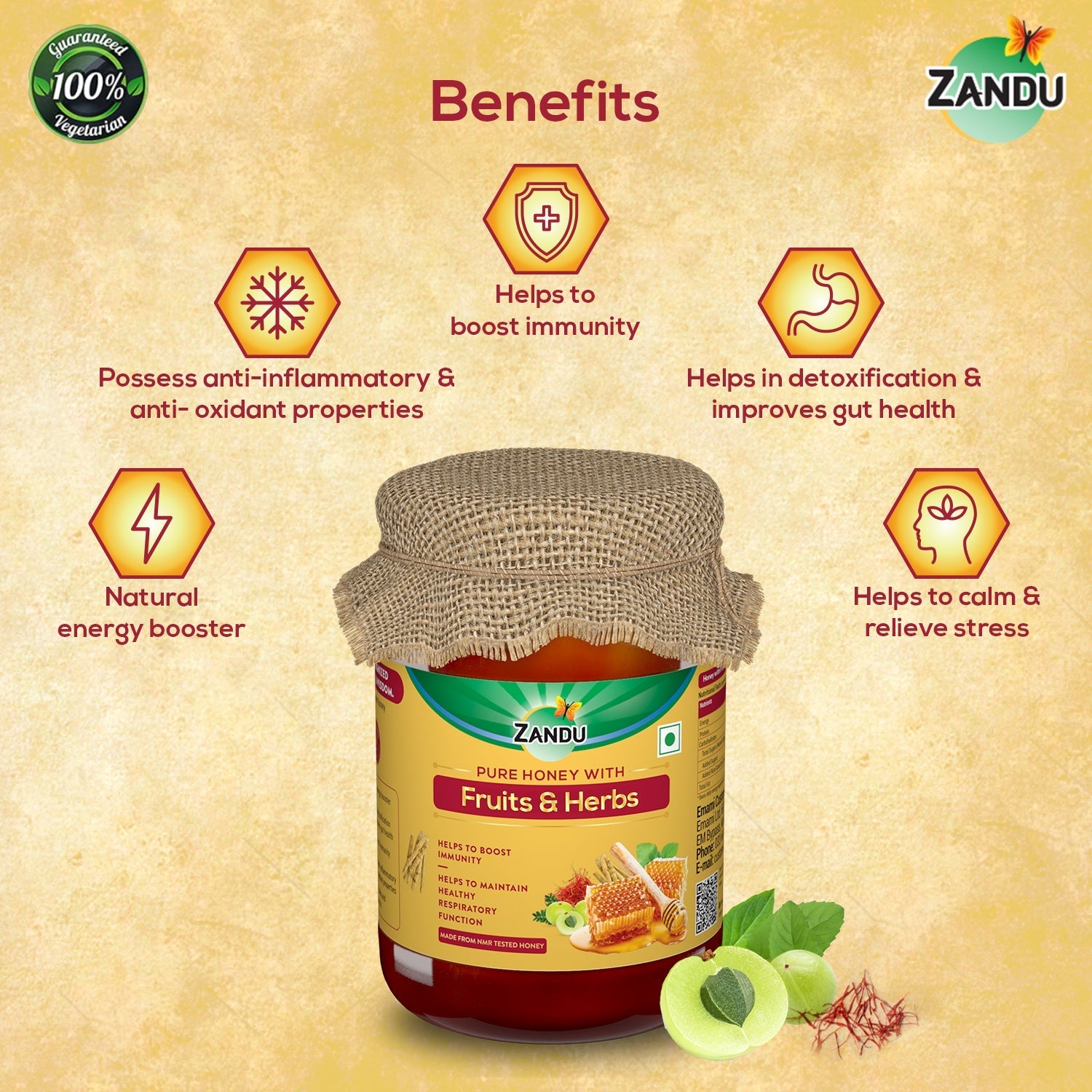 Pure Honey with Fruits & Herbs (650g)