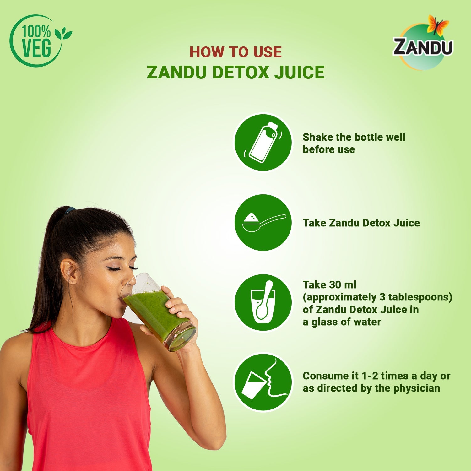 Detox Juice with Wheatgrass & Amla (1 Liter)