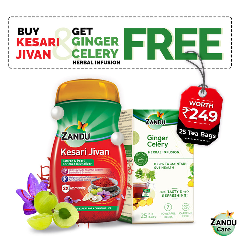 Kesari Jivan (450g) & FREE Ginger Celery Herbal Infusion (25 Tea Bags)