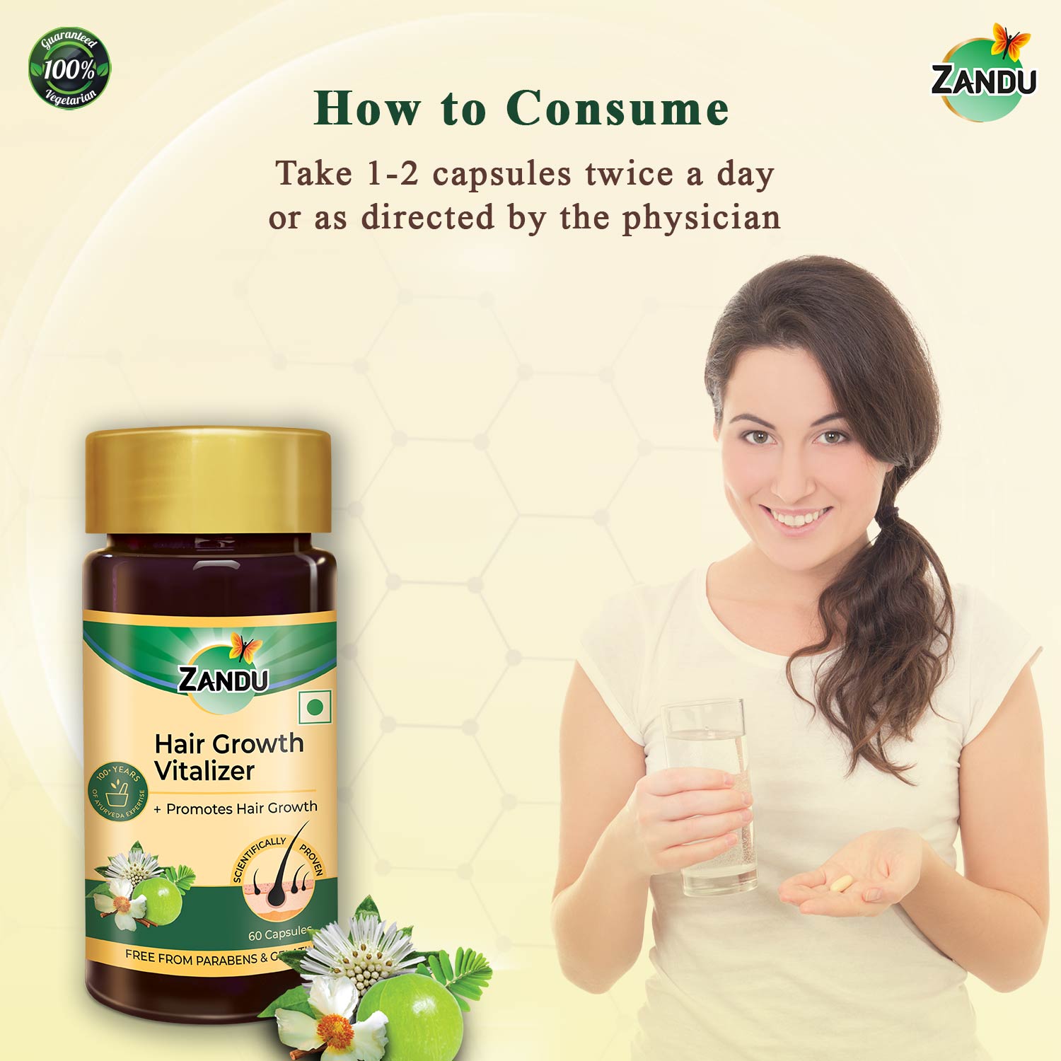 Buy Zandu Ayurvedic Hair Growth Vitalizer Capsules (50 OFF)