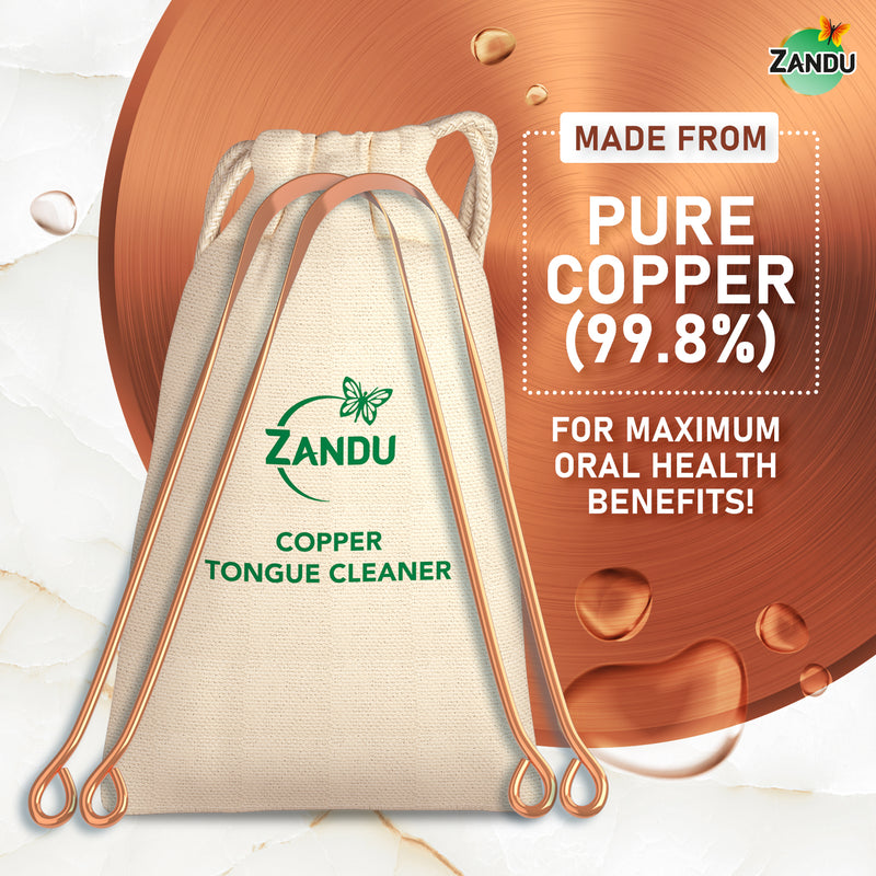 Zandu Copper Tongue Cleaner (Pack of 2)