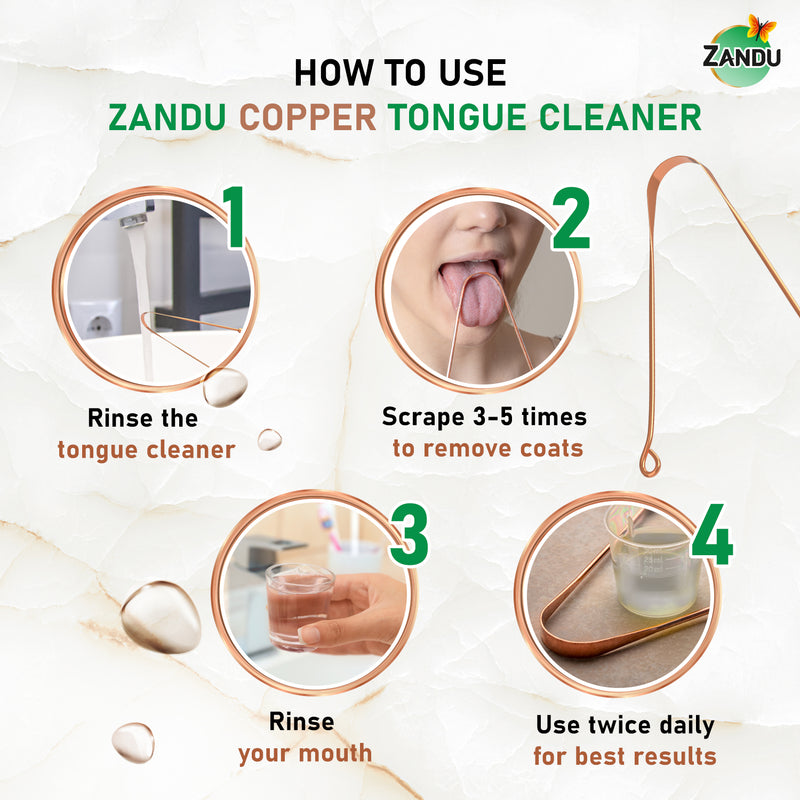 Zandu Copper Tongue Cleaner (Pack of 2)