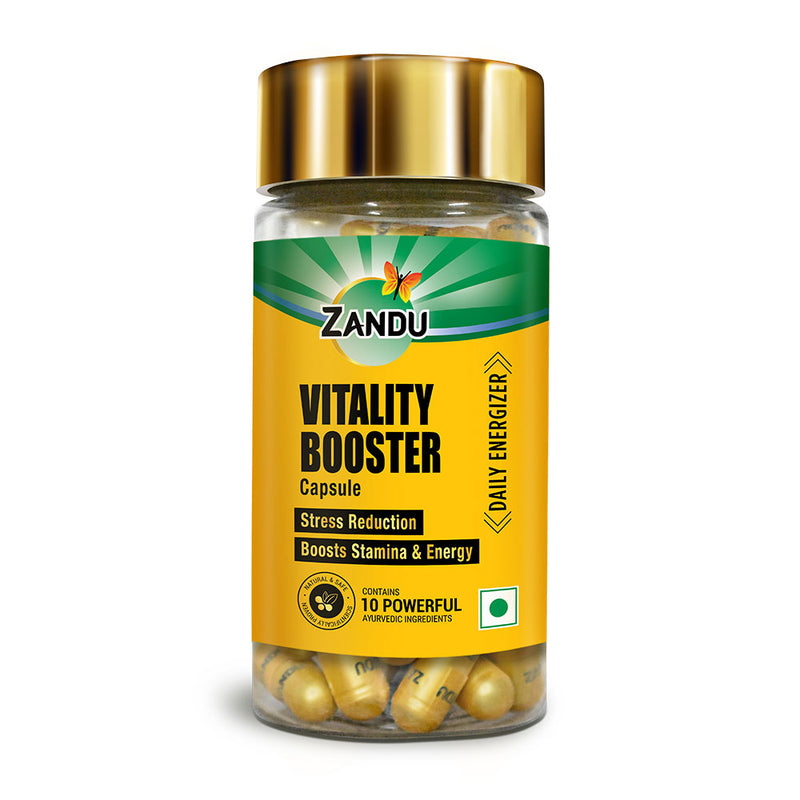 Zandu Vitality Booster Capsules (Natual Stress Relief Capsules)