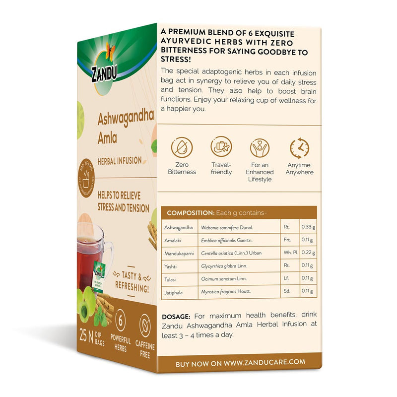 Ashwagandha Amla Herbal Infusion (25 Tea Bags)(Pack of 3)