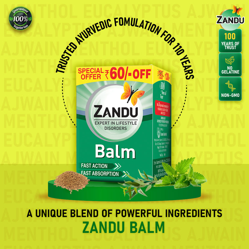 Zandu Balm - India’s No.1 Natural Pain Relief Balm (Pack of 3)