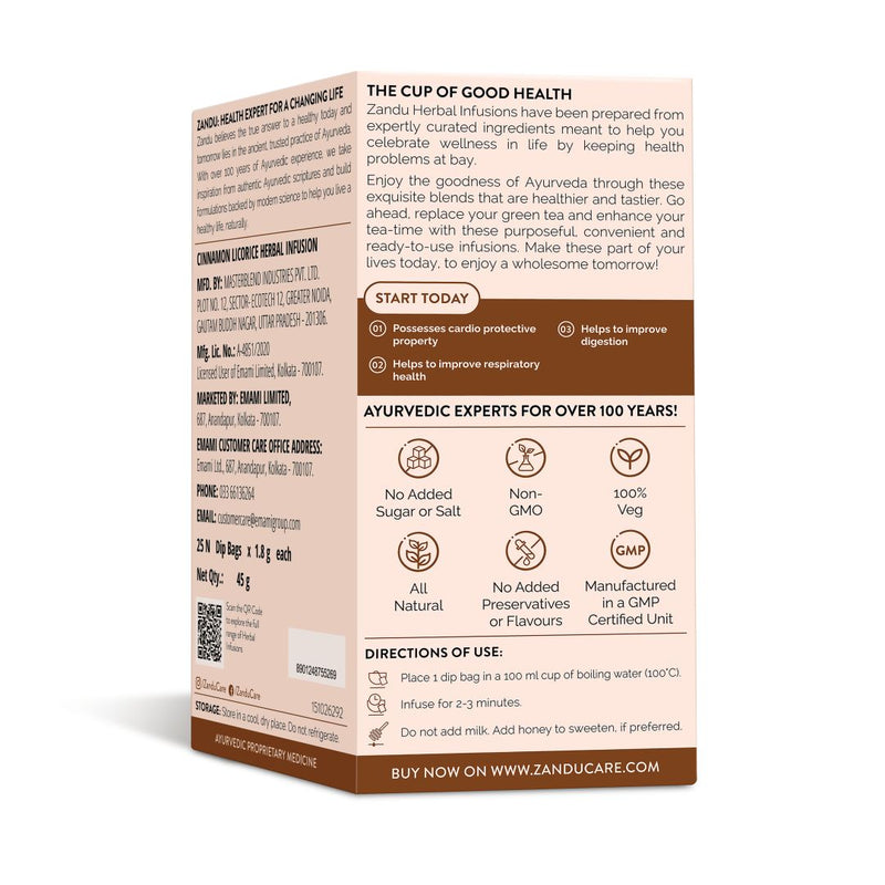 Cinnamon Licorice Herbal Infusion (25 Tea Bags)