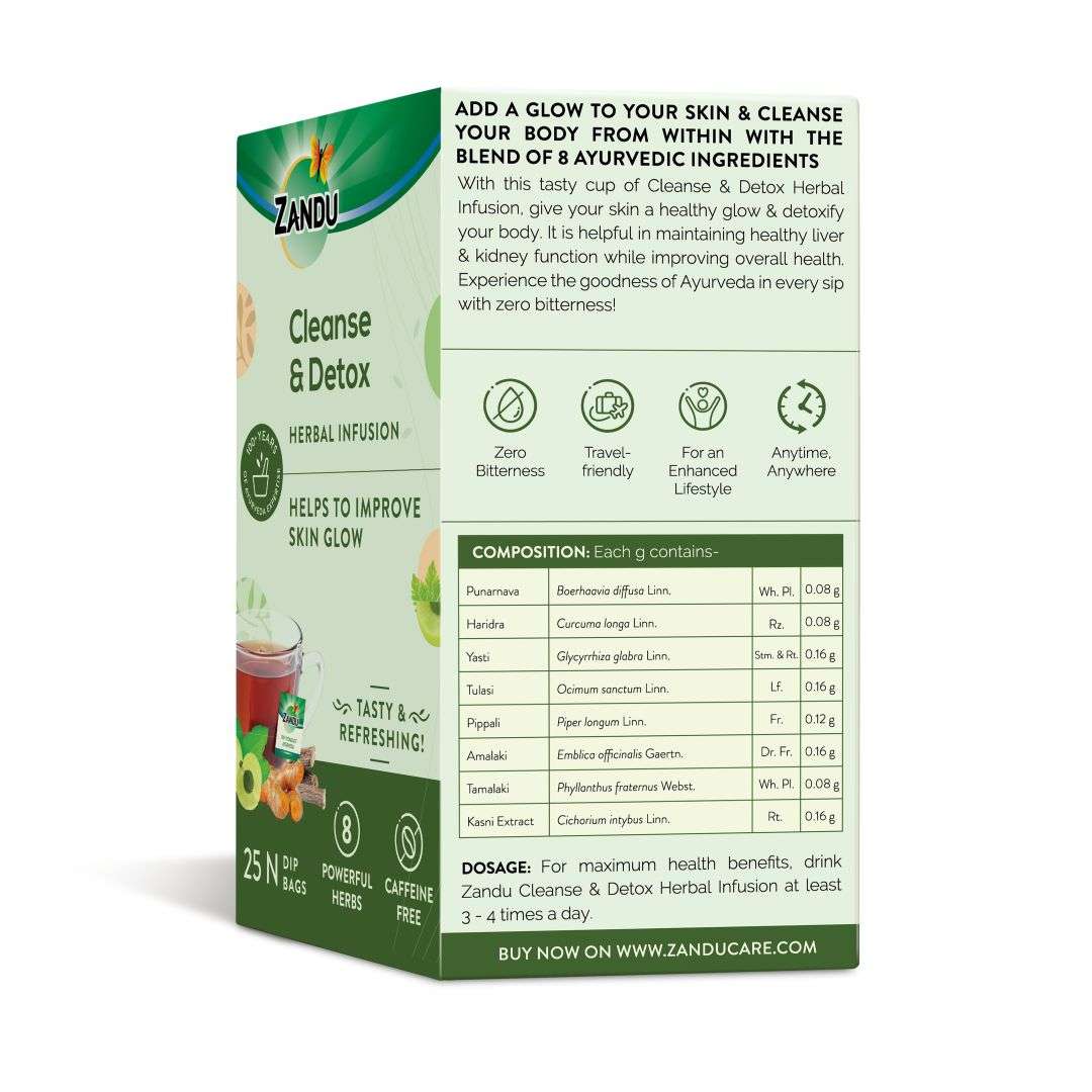 Zandu Cleanse & Detox Herbal Infusion Tea Bags (25 Bags)