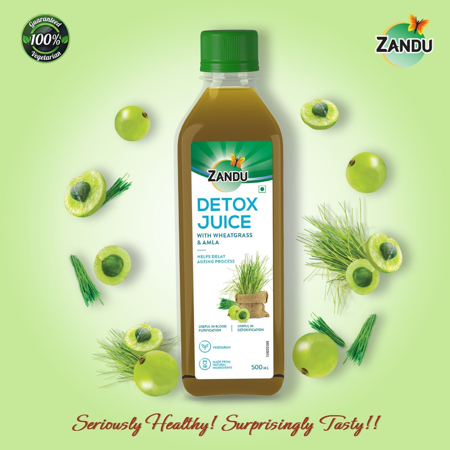 Detox Juice with Wheatgrass & Amla(500ml)