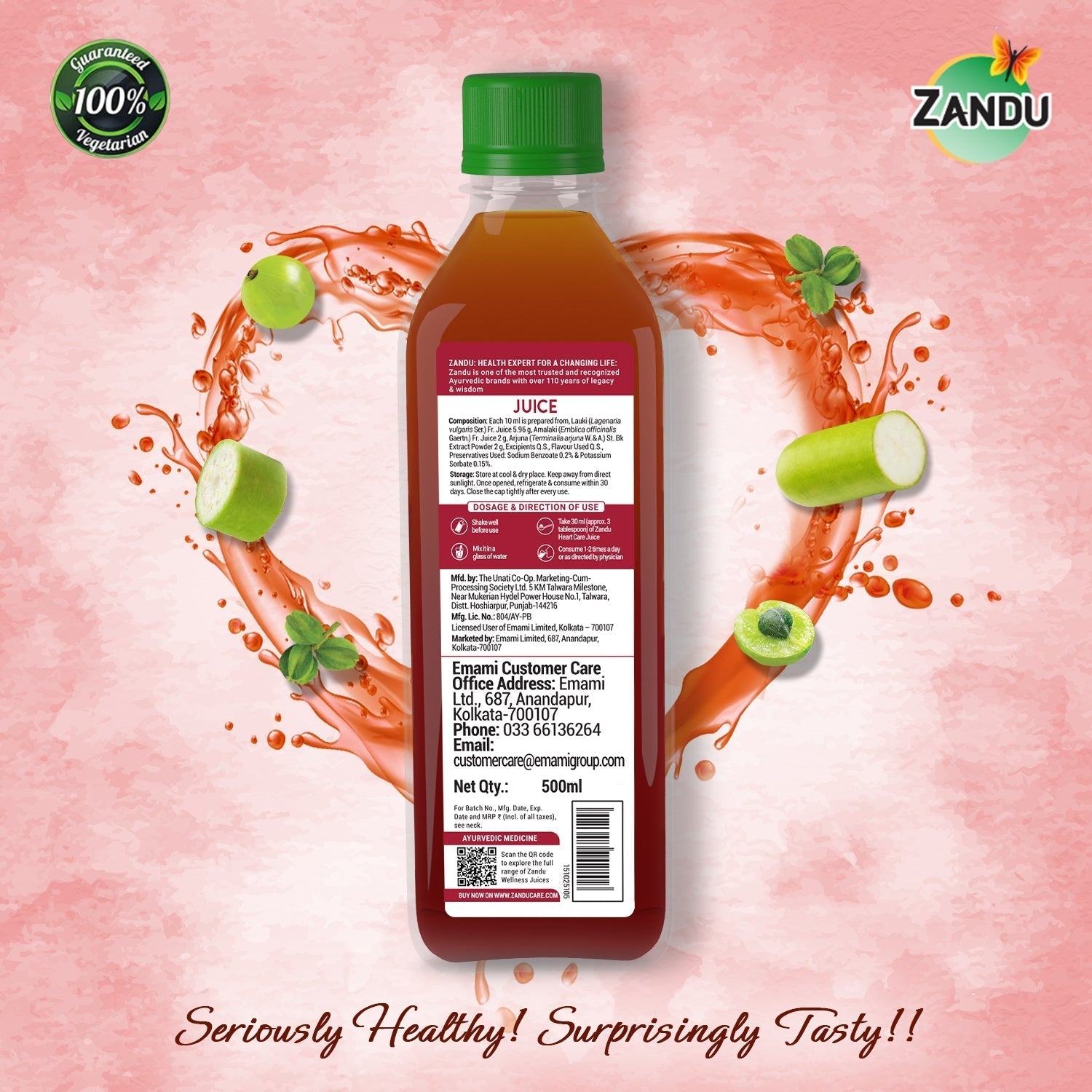 Heart Care Juice with Lauki & Amla (500ml) & FREE Karela Jamun Health Juice (1L)