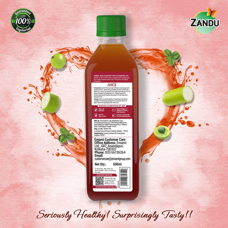 Heart Care Juice with Lauki & Amla (500ml) & FREE Ginger Celery Herbal Infusion (25 Tea Bags)
