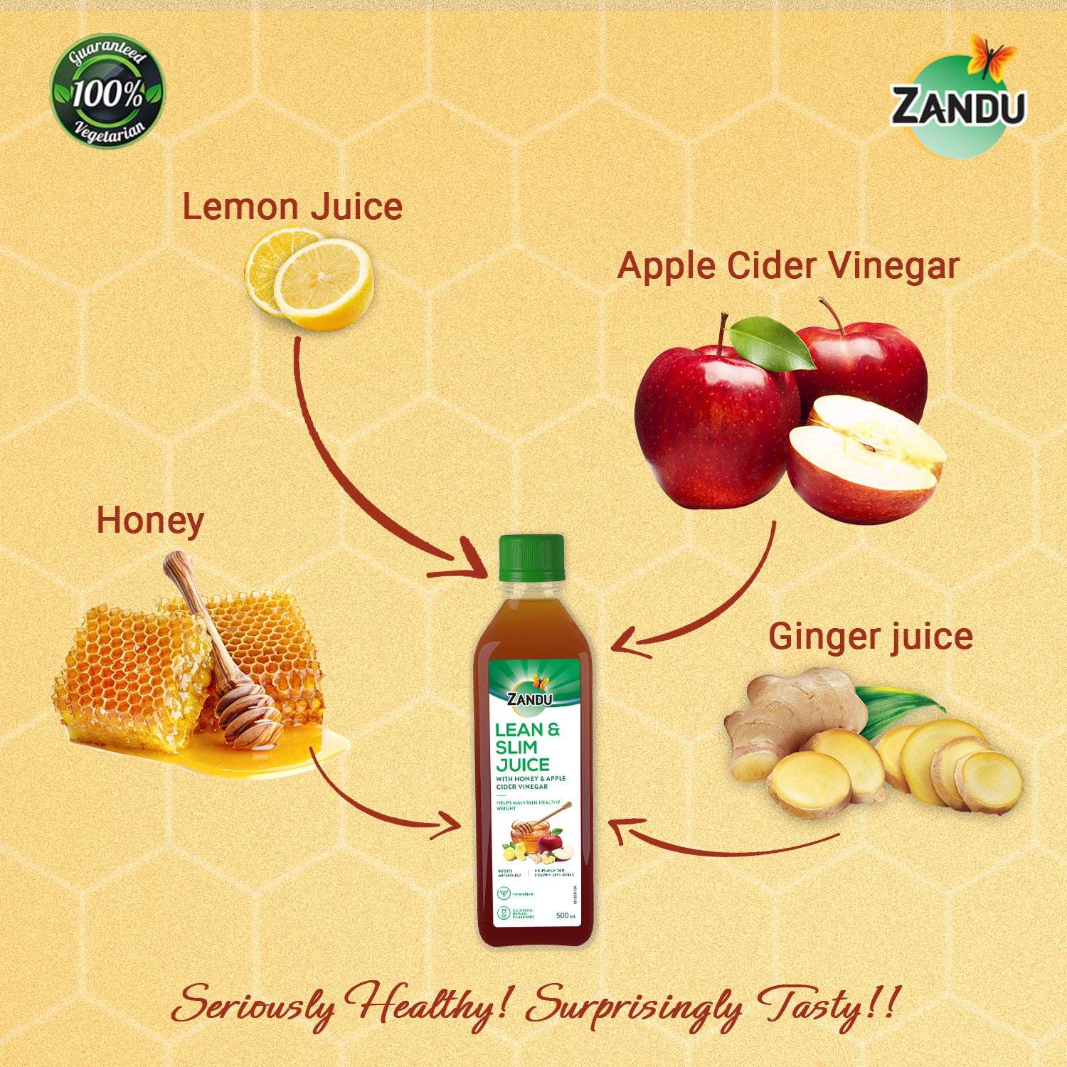 Zandu Lean & Slim Weight Loss Juice (Honey & ACV) 500ml