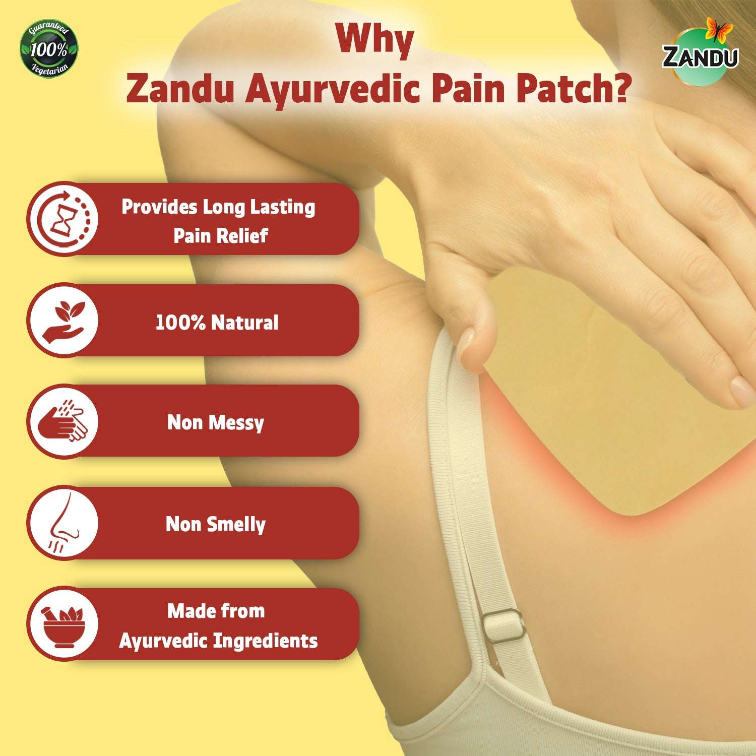 Ayurvedic Pain Relief Patches for Knee, Back & Muscle Pain