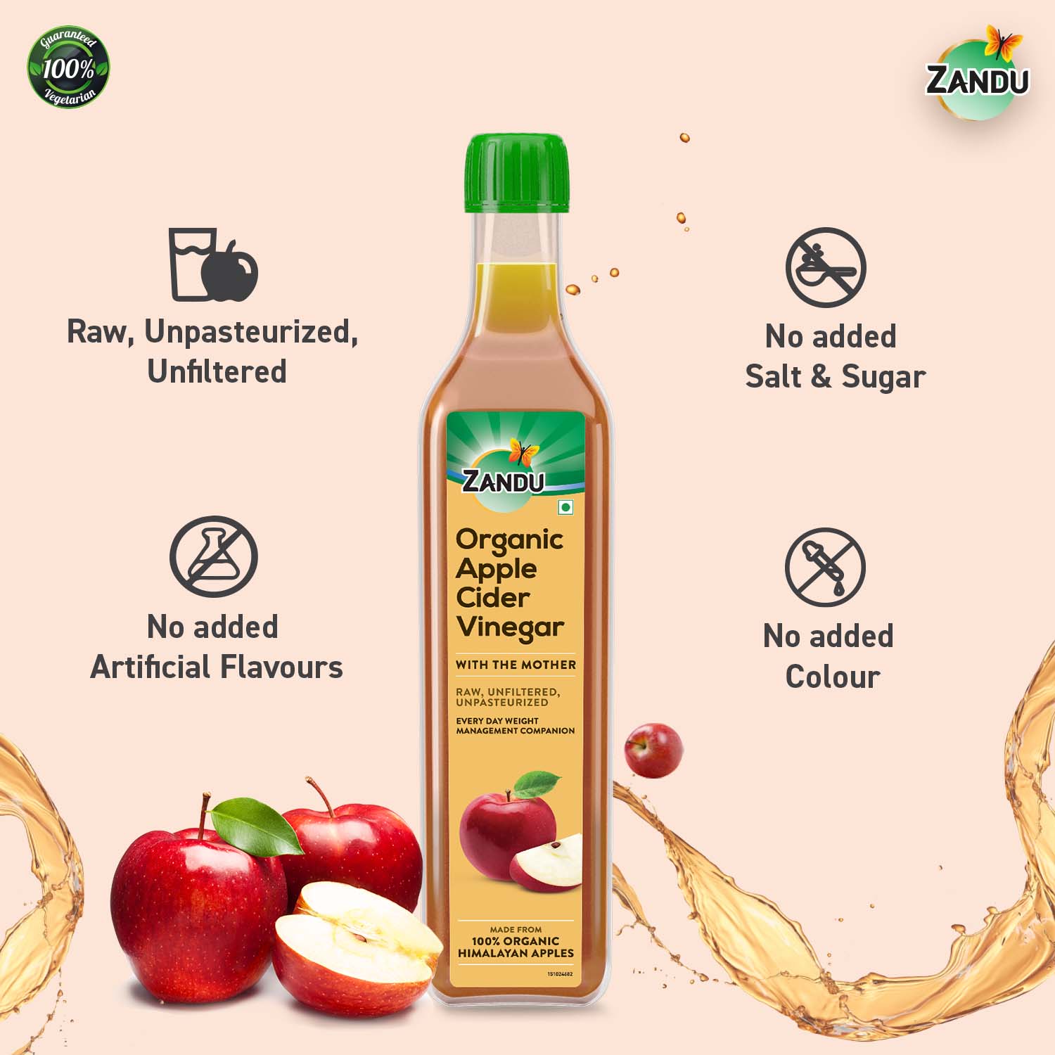 Organic Apple Cider Vinegar (500ml)(Buy 1 Get 1)